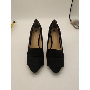 Boston Design Studio Woman's Black Faux Suede 4 Inch Heel Shoes Size 8.5M